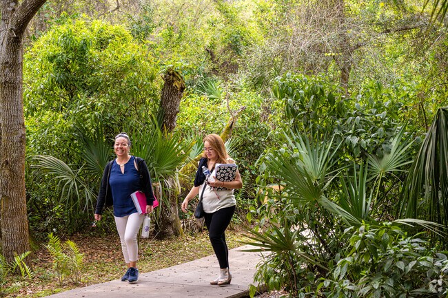Mission Bay residents can take afternoon strolls along paths densely packed with foliage.