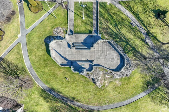 Take a walk on the paved path around the soldiers monument at Bell Rock Park in Belmont.