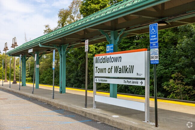 Middletown has a train station that will bring you to Secaucus Junction.