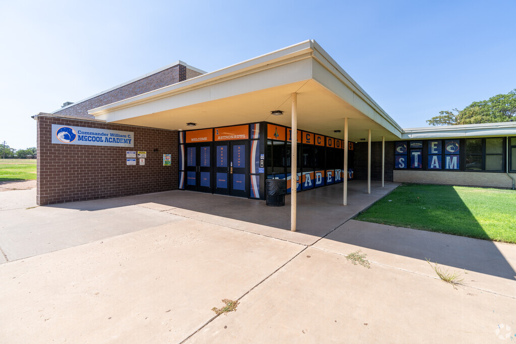 Commander William C. McCool Academy serves grades 6-8.