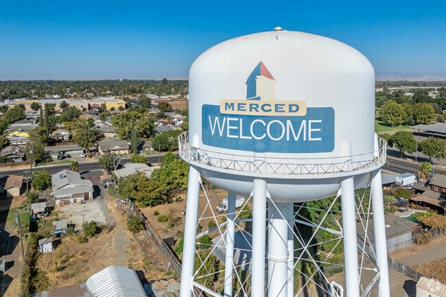 There is a large water tower that welcomes visitors to Southeast Merced.