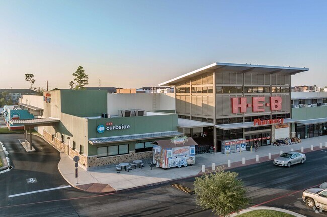 HEB is the preferred grocery store of Spring Trails locals with a pharmacy and fresh produce.