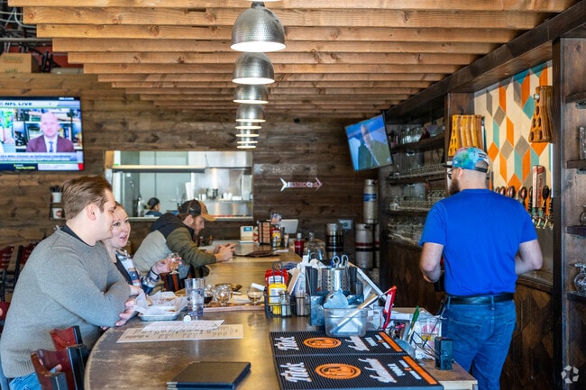 Brew Lab serves craft beer flights and food in downtown Overland Park.