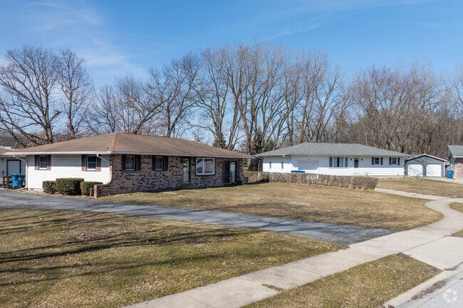 Large ranch homes with large front and back yards can be found in the New Elliott area