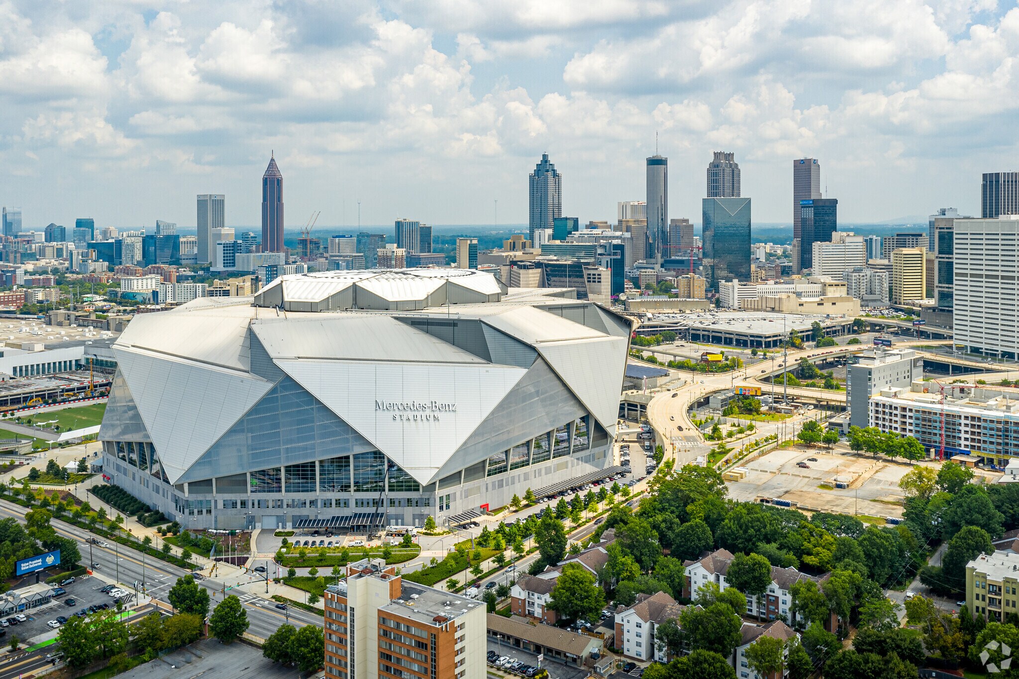 The new Mercedes-Benz Stadium is home to the Atlanta Falcons and Atlanta United teams.