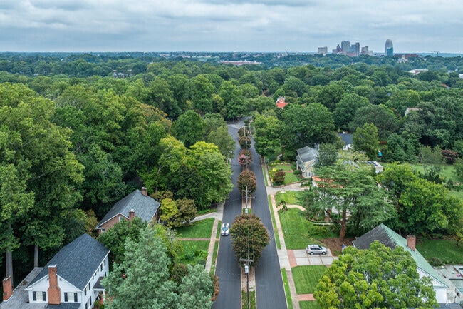 Tree-lined streets showcase homes in Beuna Vista.
