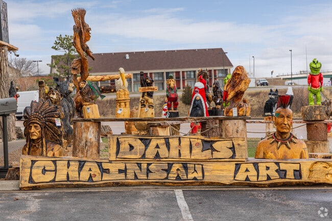 Box Elder has unique and amazing retail stores like Dahl's Chainsaw Art.