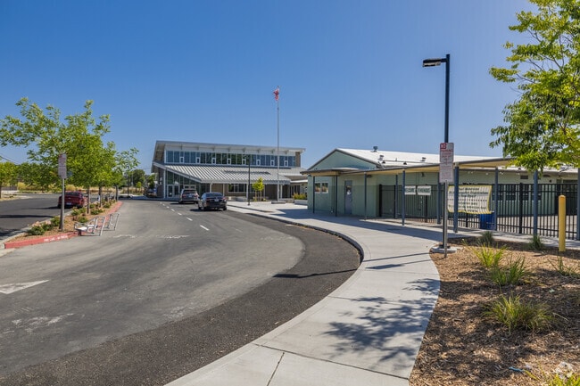 Kawana Springs Elementary 
School courtyard buzzes with students during recess.