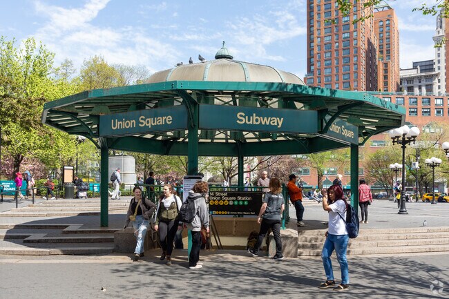 Union Square's vibrant community hub: Union Square Park.