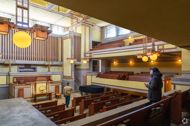 Take a tour through Frank Lloyd Wright's Unity Temple in Oak Park.