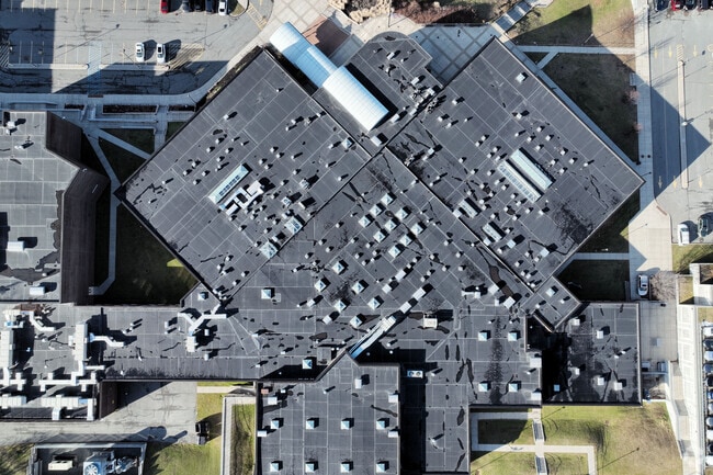 A top down view of Troy Middle School in Troy, NY.