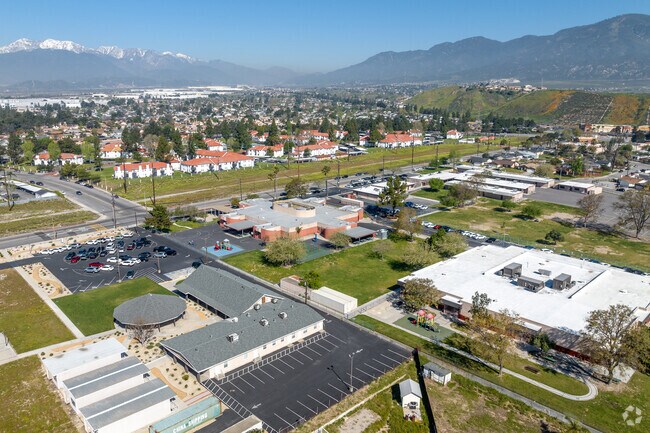 The playground and blacktop area is offered to students at the Carmack School in Hudson, CA.