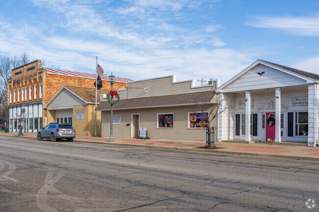 Main street in the village of Vermontville has various business.