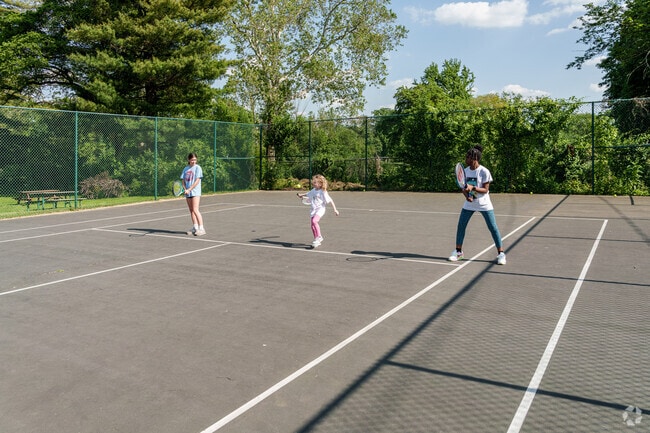 The kids' tennis program at Merchantville Community Park is very popular.