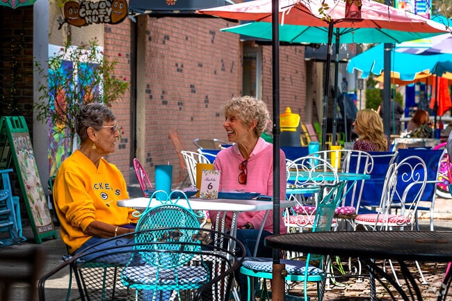 Enjoy the fresh Florida air with some lunch at Sweet Magnolias or ice cream from Two Crazy Nuts.