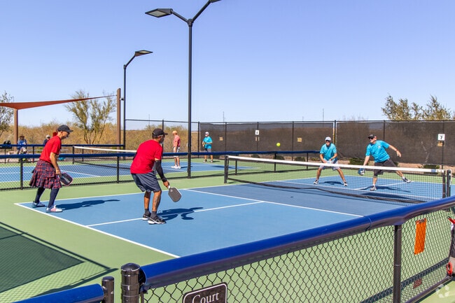 Pickleball is popular at Copper Canyon and brings the community together.