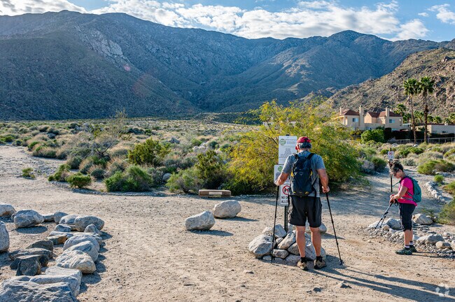 Indian Canyons locals and visitors often hike the trails of Palm Canyon.