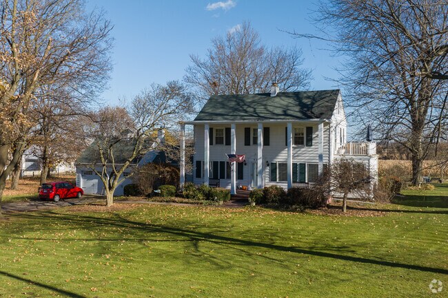 Older colonial homes make up the typical home on the edges of the village of Dansville.