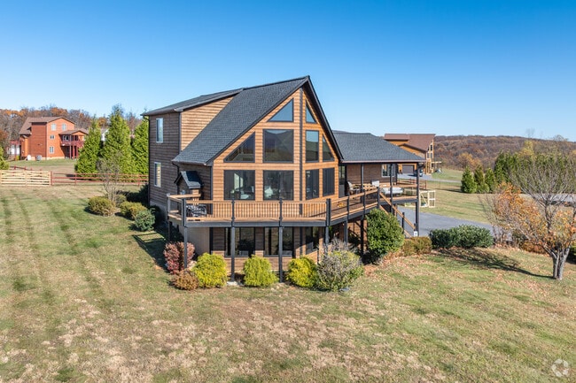 Skyland Estates features custom log homes with scenic views from every window.