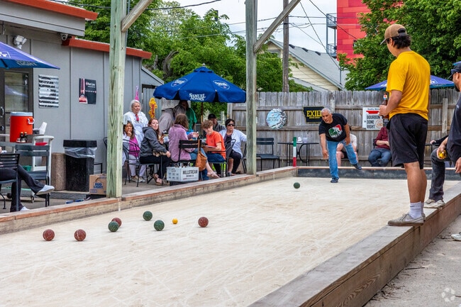Bocce ball tournaments and leagues happen most nights at Tumea & Sons.