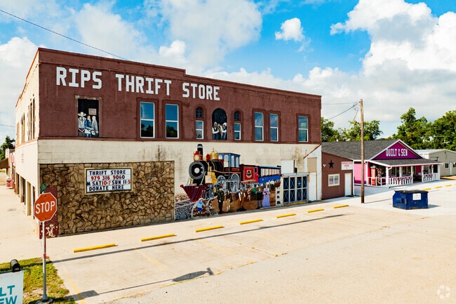 Residents of Brazoria can hit up Rips Thrift Store for vintage clothing and furniture.