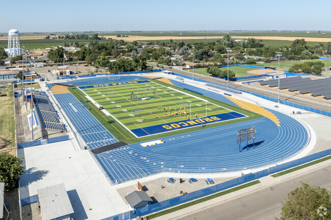 There is a football stadium at Dos Palos High School in Dos Palos.