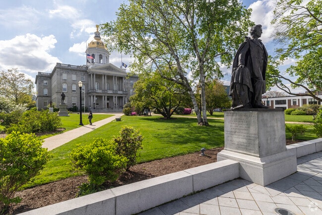 The New Hampshire State Capitol in Concord stands as a symbol of history and democracy, with its iconic gold dome and timeless architecture.