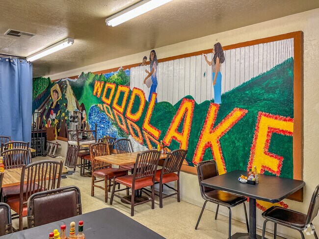 There is a Woodlake mural inside Our Place Cafe.