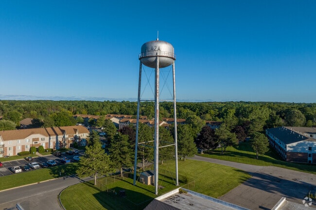The Clio Plaza water tower peers over the city of Clio.