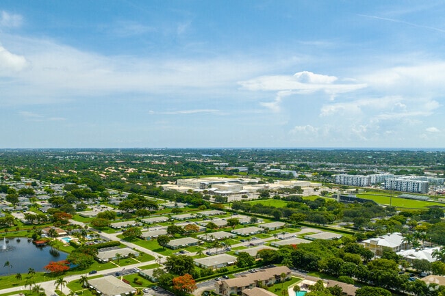 Homes surround Atlantic Community High School.