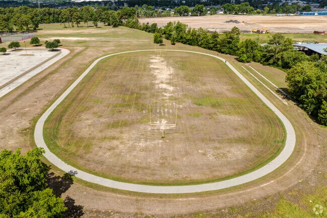 The track and field facilities at Lewis Middle School in Northview supports physical education.