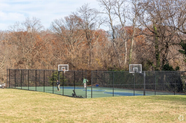 The athletic courts at Wyman Park are popular with children of all ages.