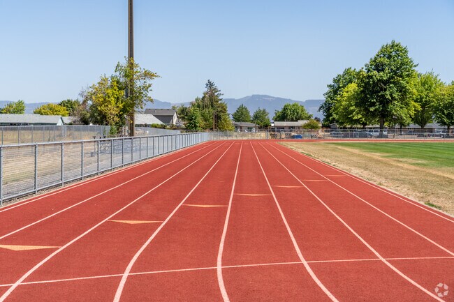 Harrisburg High School has a track for students to compete in running events on.