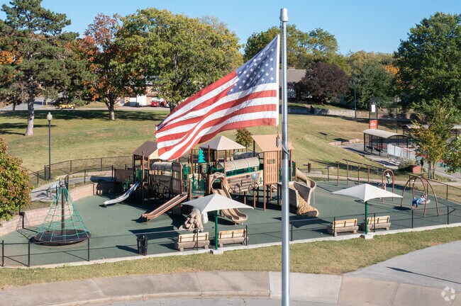 McCoy Park has a large playground and open green space for kids to play around.