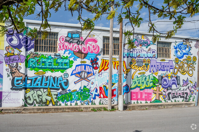 Murals of the victims of Rodd Elementary adorn the walls around the  Uvalde Town Sqaure.