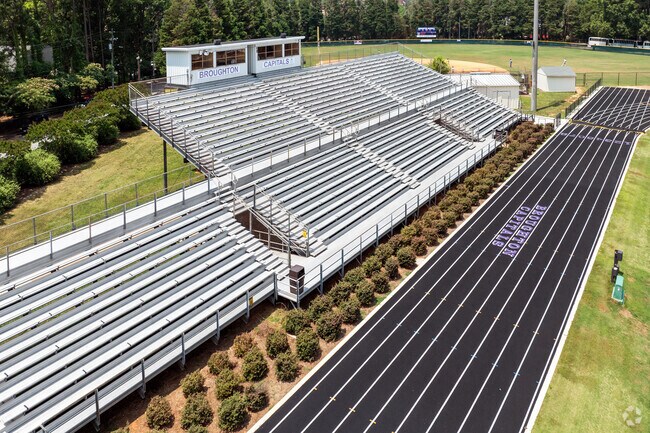 Broughton Magnet High, in Cameron Village, has a 3,000-seat stadium for sporting events and serves Hayes Barton neighborhood.