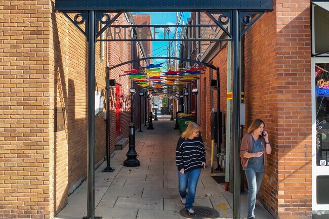 Artcraft Alley is a display of 200 multi-colored stars suspended overhead.