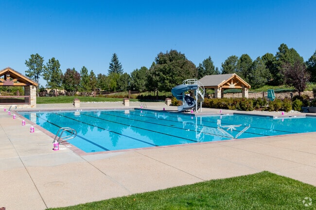 Enjoy the outdoor pool at Saddle Rock Ridge's Community Center.