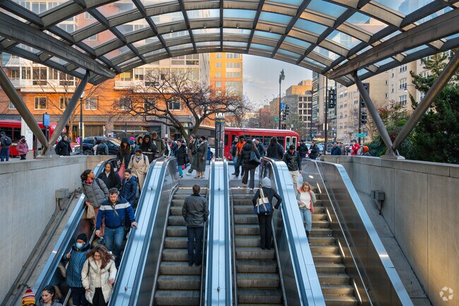 The Foggy Bottom-GWU Metro runs Blue, Orange and Silver Line trains.