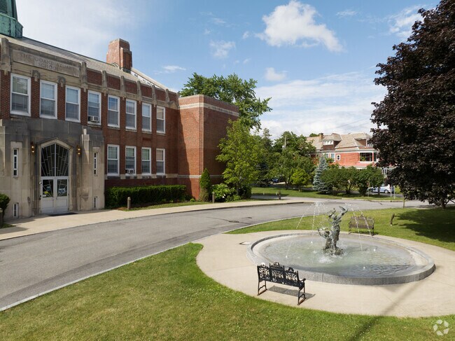 Serving grades K-12 there is a fountain to greet you at Doane Stuart School.