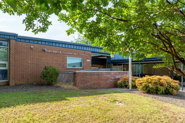 A view of the facade of Pinchbeck Elementary School.