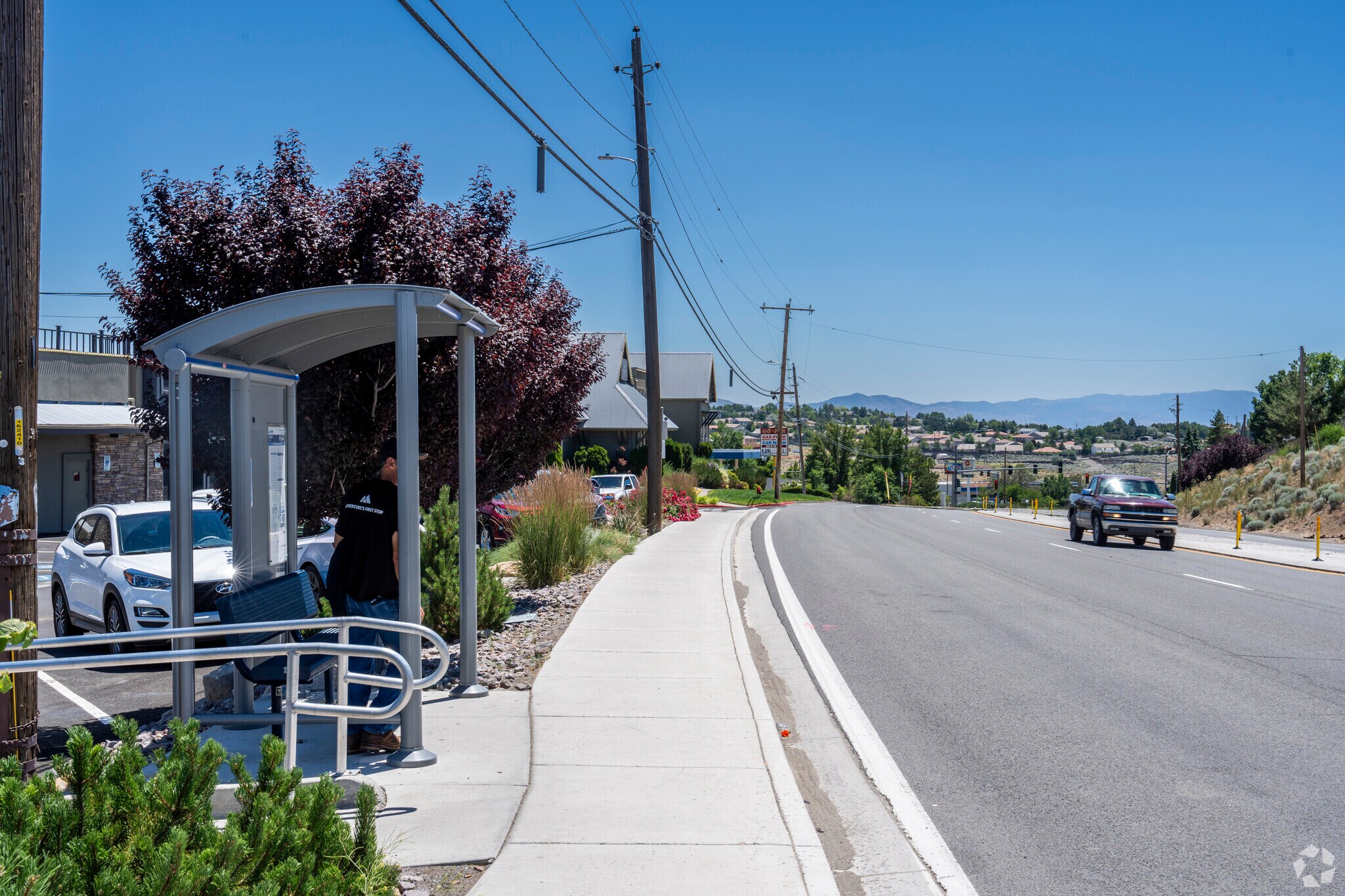 Bus stops can be found sprinkled along main roadways in Panther Valley.