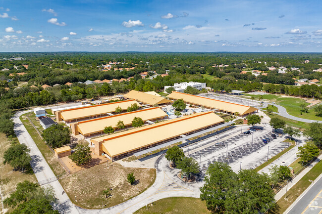 An aerial view of Suncoast Elementary in Spring Hill showing the surrounding area for the school