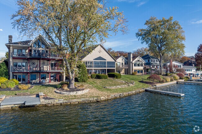 Many homes in Lake Cable have private waterfront access.