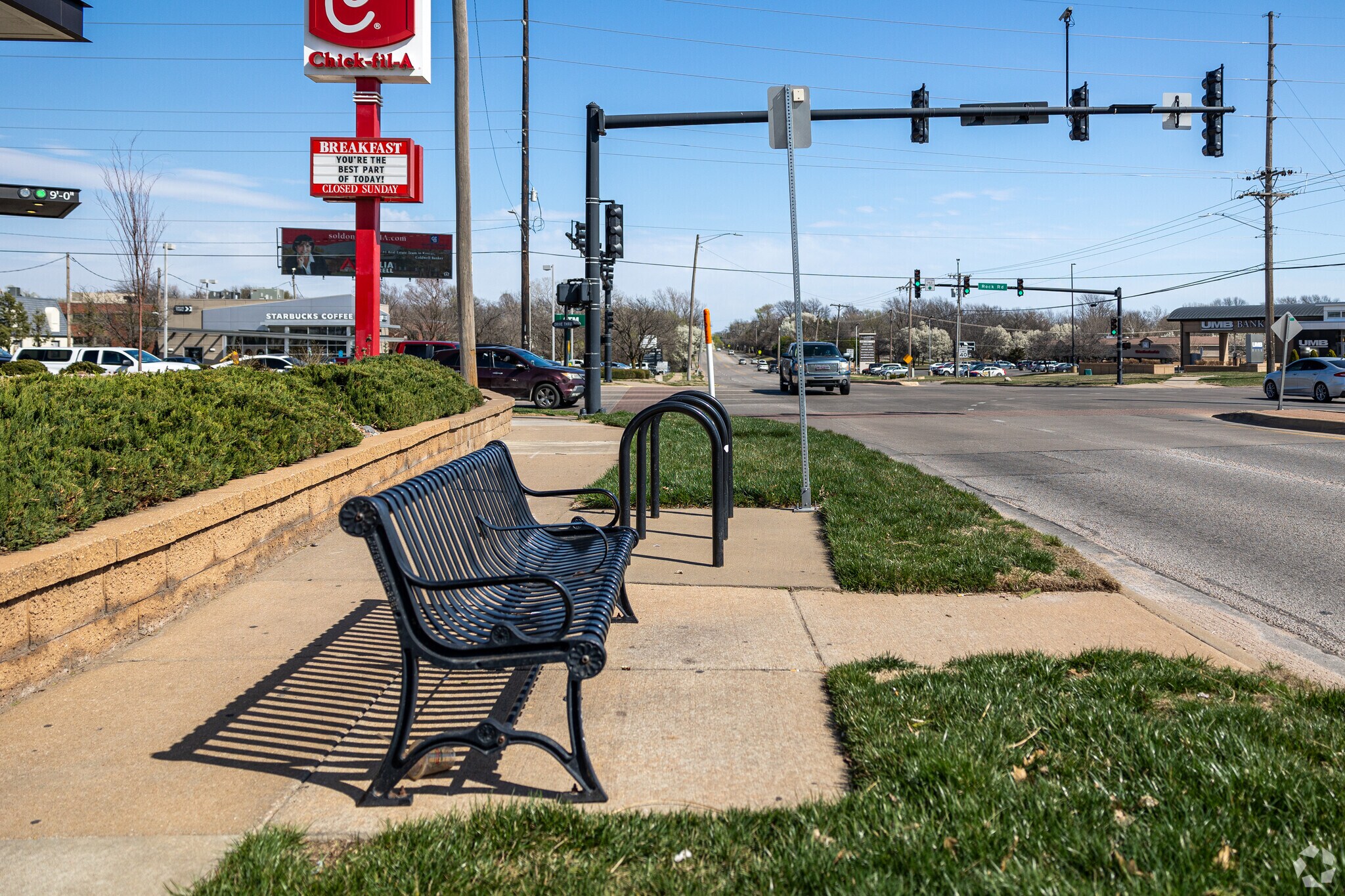 Courtland residents can find transportation at the bus stop on Rock Road.