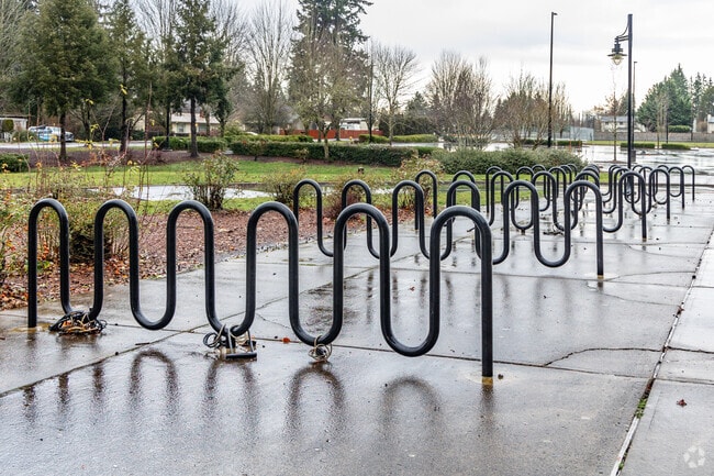 Heritage High School in Vancouver, WA, has plenty of bike parking.