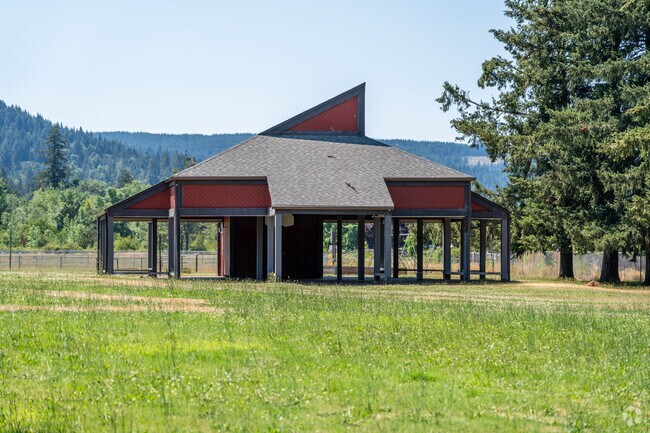 Bohemia Elementary School has covered play areas for students in Cottage Grove, Oregon.