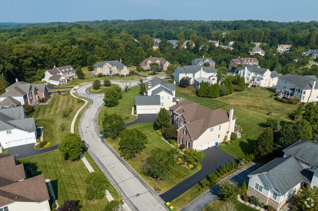 A typical, single home in Chadds Ford features large front and back yards.