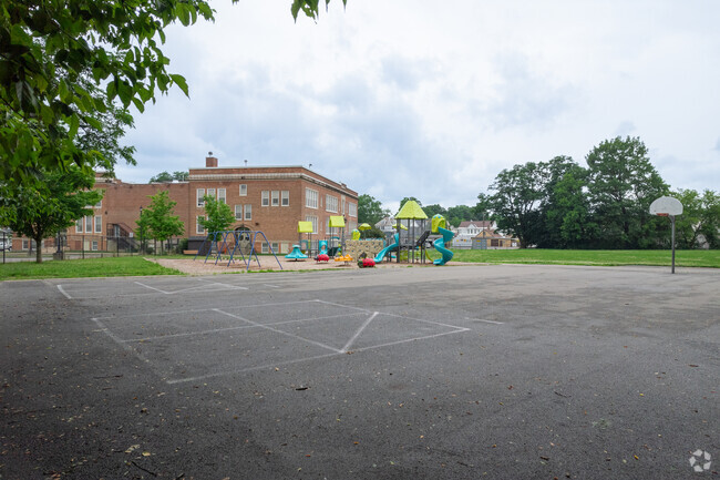 Van Corlaer School students can enjoy the basketball court or playground.