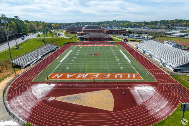Huffman High School features a sports field for students who enjoy sports.